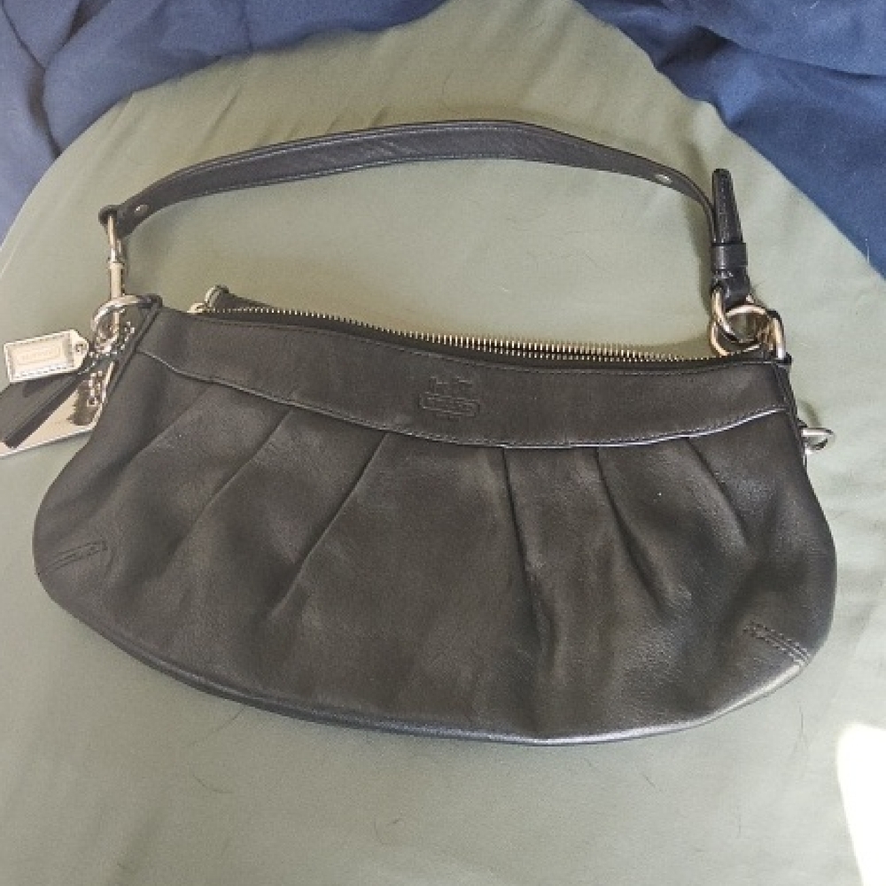 Coach Silver and Black Purse with Silver Hardware